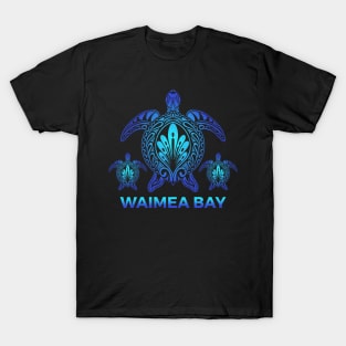 Vintage Waimea Bay North Shore Oahu Hawaii Ocean Blue Sea Turtle Souvenirs T-Shirt